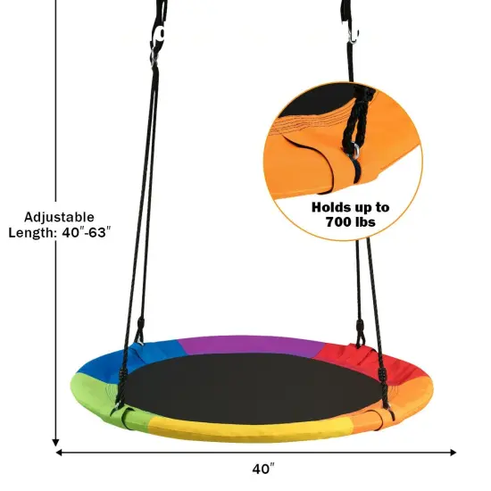 40 Inch Flying Saucer Tree Swing Outdoor Play for Kids {4}