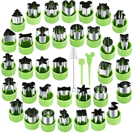 35 Pack Cookie Cutters Vegetable Fruit Cutter Shapes Stamps Mold Mini Cookie Cutters {1}