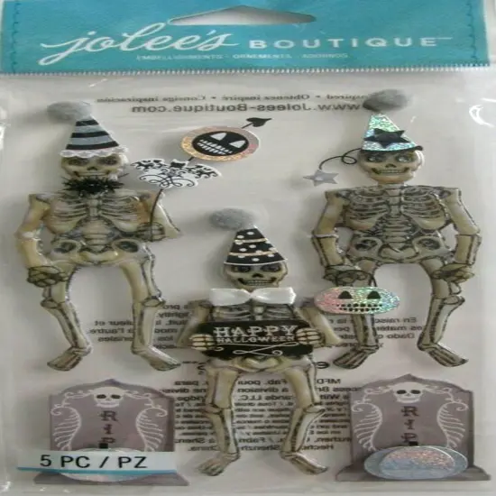 Jolee's Boutique Black & White Skeletons Dimensional Stickers {1}