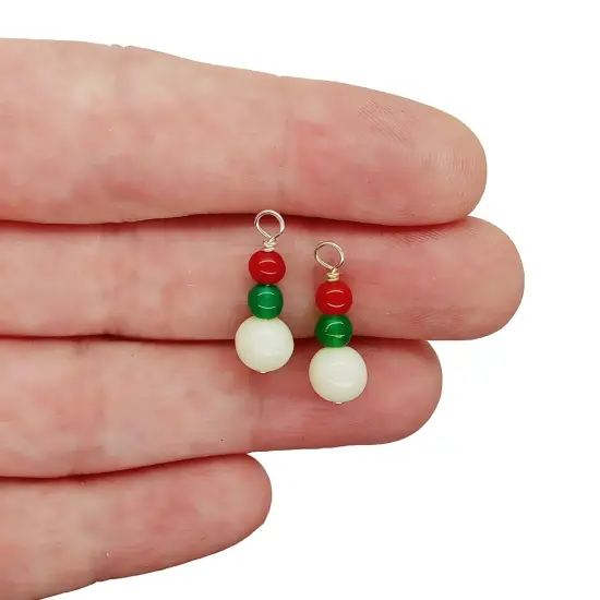 Cute Ornaments for Miniature Christmas Tree, 8 pieces, Red White & Green Glass Baubles, Adorabilities {3}