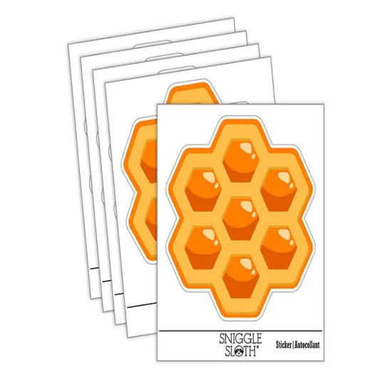 Simple Honeycomb Outline Waterproof Vinyl Phone Tablet Laptop Water Bottle Sticker Set - 5 Pack {1}