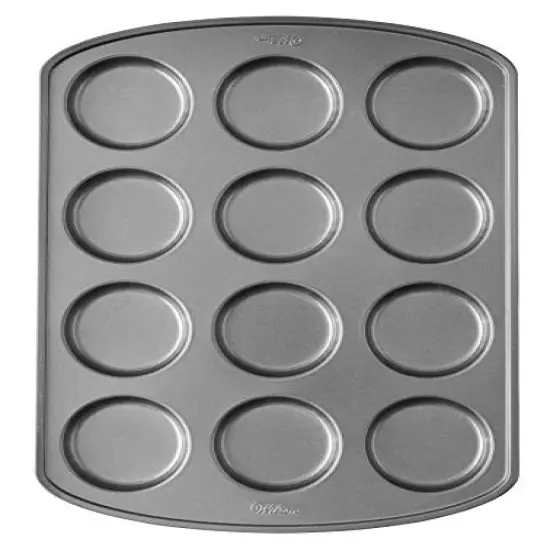12 Cavity Perfect Results Premium Non-Stick Bakeware Muffin Top Pan - The Shallow Baking Cups Make Perfect Muffin Tops, Drop Cookies or Whoopie Pie Shells, , Steel {1}