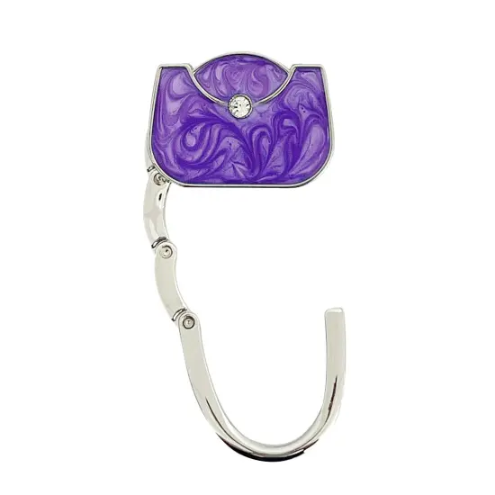 Wrapables Stylish Purse Hook Hanger, Foldable Handbag Table Hanger, Purple Handbag {2}