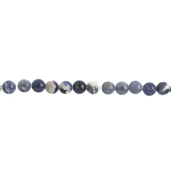 Earth's Jewels Semi-Precious Sodalite Natural Round Beads, 6mm {2}