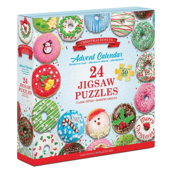 Eurographics Christmas Donuts Advent Calendar Jigsaw Puzzle Multi {1}