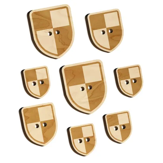 Shield Symbol of Protection Wood Buttons for Sewing Knitting Crochet DIY Craft {7}