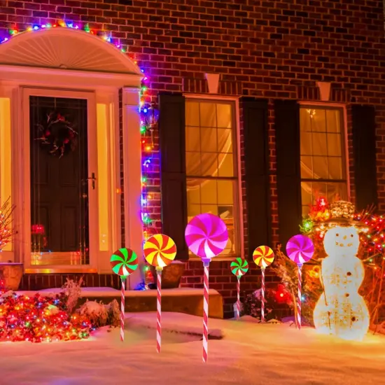 Solar Christmas Candy Light Waterproof Solar Lollipops {4}