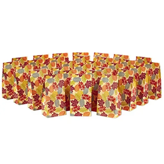 30 PIECES Fall Leaves Party Favor and Wrapped Treat Bagsfor Autumn Parties, Halloween, Thanksgiving, Friendsgiving, Care Packages and More {2}