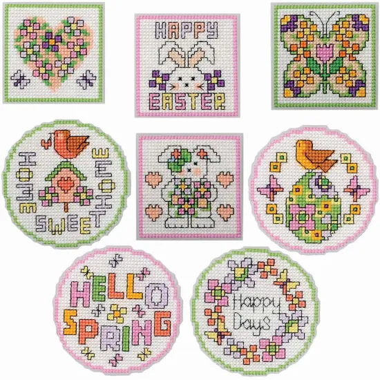 HerrschnersSpring & Easter Magnets Counted Cross-Stitch Kit Multi {1}