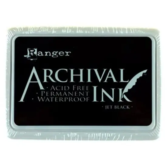 Archival Ink Pad, Jet Black &ndash; Permanent, Waterproof, Acid-Free, Non-Toxic &ndash; Won&rsquo;t Bleed or Smudge &ndash; Provides Vivid and Crisp Stamping Results &ndash; Air Dry on Matte and Heat Set on Glossy Surfaces {2}