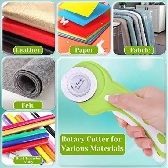 Self Healing Sewing Mats Rotary Cutter and Mat 45 mm Rotary Fabric Cutter Set with 2 Blades Rotary Cutting Mat for Crafts Fabric Quilting Hobby (9" x 12" (A4)) {2}