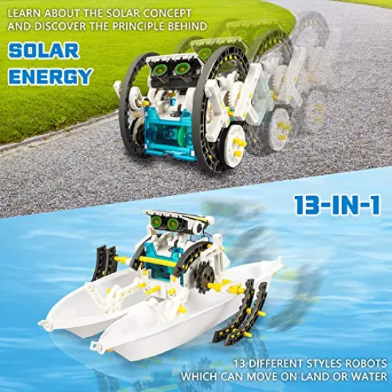 Educational Experiment DIY Robotics Kit, Science Toy Solar Powered Building Robotics Set Age 8-12 for Boys Girls Kids Teens to Build {6}