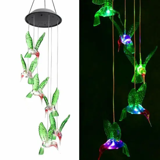 Kitcheniva LED Solar Powered Wind Chime Color-Changing Lights Decor {2}