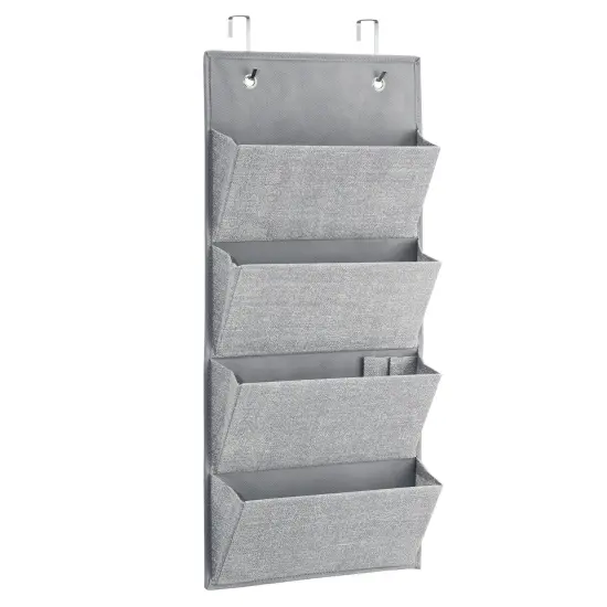 mDesign Fabric Over Door Hanging Office Storage, 4 Pockets {4}
