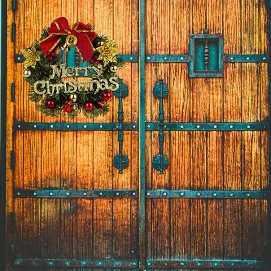 Christmas Wreath with Golden Bows for Indoor Outdoor Holiday Decoration {3}