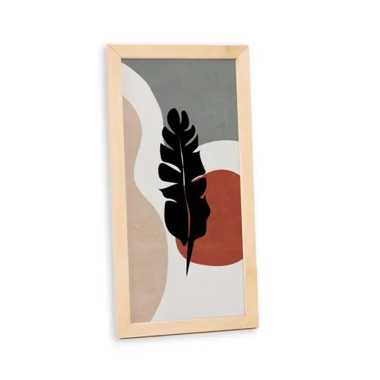 Pastel Leaves Wall Art Wood Sign Framed Home Living Room Decor {1}