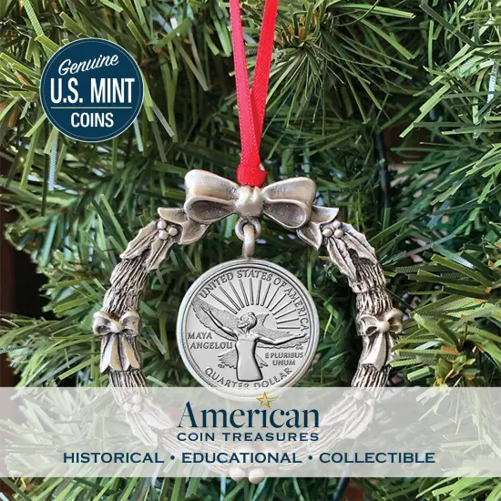 Maya Angelou Women's Quarter Wreath Ornament {4}