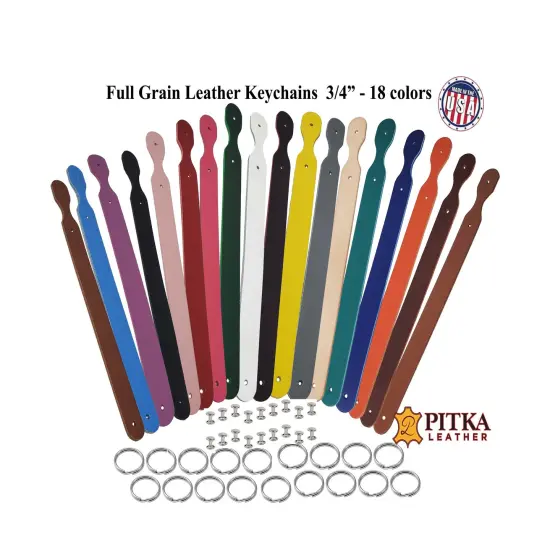 Blank Leather Keychains &ndash; 3/4" Full Grain DIY Kit (10 Pack)-Promotional-Fundraising-Personalized Gifts Orange {3}