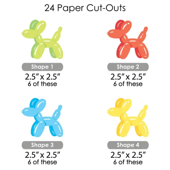 Big Dot of Happiness Balloon Animals - Paper Straw Decor - Happy Birthday Party Striped Decorative Straws - Set of 24 {3}