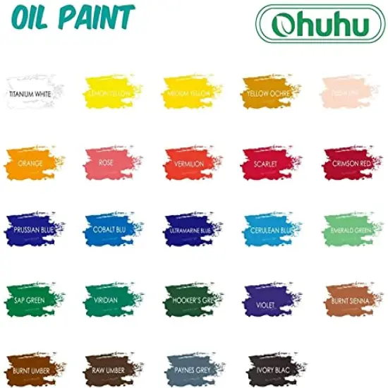 Oil Paint Set, 24 Oil-Based Colors, 12ml/0.42oz x 24 Tubes Non-Toxic Oil Painting Set Supplies for Canvas Painting Artist Kids Beginners Adults Classroom Great Art Supplies Gifts Ideal {6}