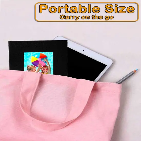 2 Pack 4x6 Black Linen Photo Album with Clear Pages, Front Window for Personalization {4}