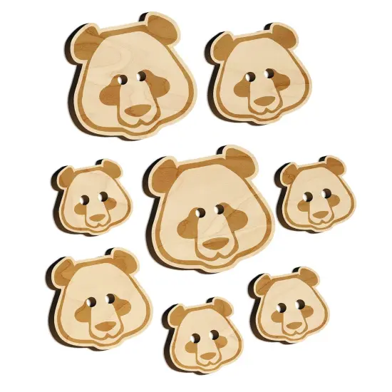 Panda Face Icon Wood Buttons for Sewing Knitting Crochet DIY Craft {7}