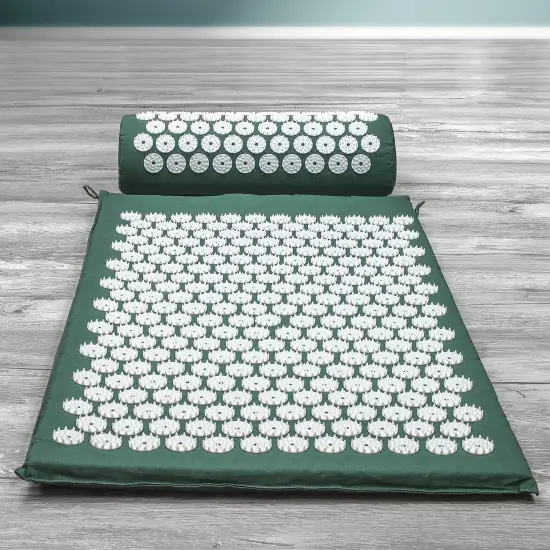 Sorbus Deluxe Acupressure Mat Pillow Combo Set - Relieves Your Stress of Lower Upper Back and Sciatic Pain (Green) {4}