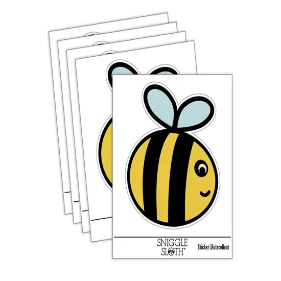 Buzzy Bumble Bee Waterproof Vinyl Phone Tablet Laptop Water Bottle Sticker Set - 5 Pack {1}