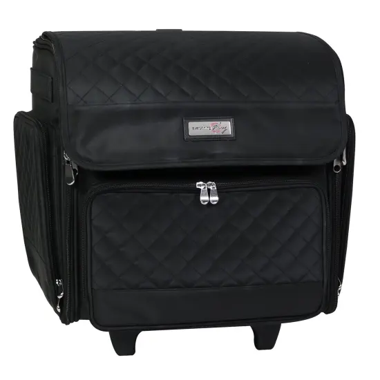 Deluxe Collapsible Rolling Scrapbook Case, Black Quilted {1}