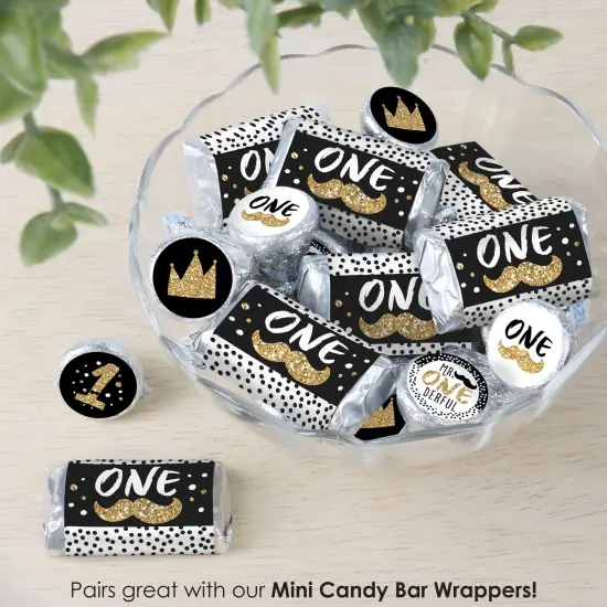 Big Dot of Happiness 1st Birthday Little Mr. Onederful - Boy First Birthday Party Small Round Candy Stickers - Party Favor Labels - 324 Count {7}