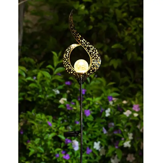 Outdoor Solar Lights Garden Stake Lights, Crackle Glass Globe,Waterproof LED Christmas Gift Fairy Lights for Pathway,Lawn,Patio or Courtyard (Bronze) {3}