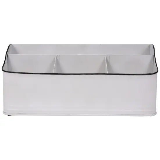 Northlight 14.25" White Rectangular Kitchen Utensil Storage Holder {5}