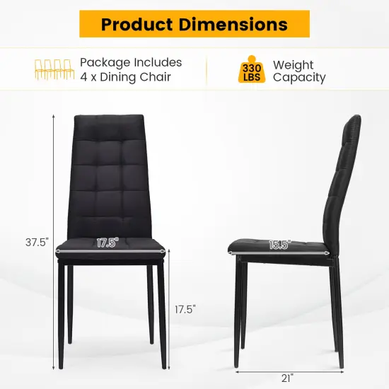 Set of 4 Kitchen Dining Side Fabric Cushion Chairs {5}