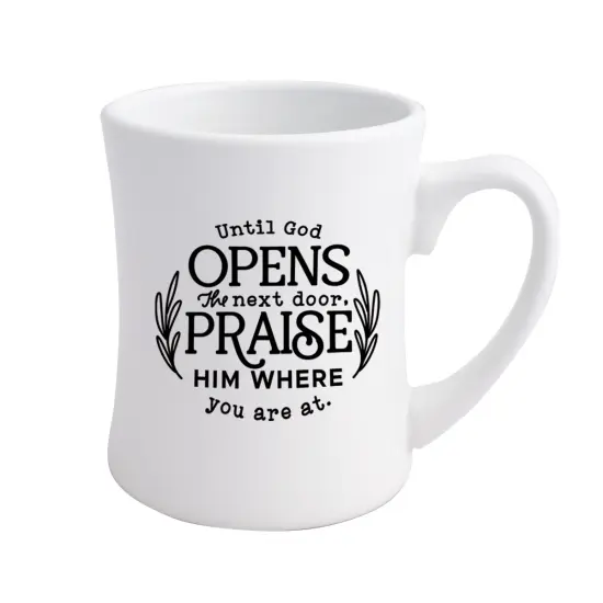 Until God Opens Designer Ceramic Mug - Holds 19 Oz {1}