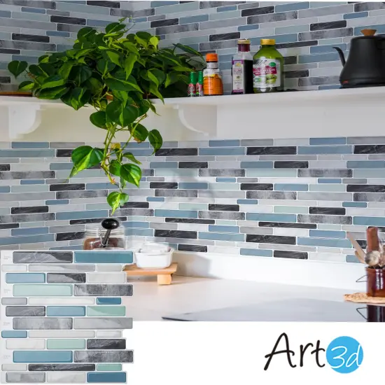 Art3d 10 Sheets Self-Adhesive Decorative Kitchen Backsplash Tiles. {2}