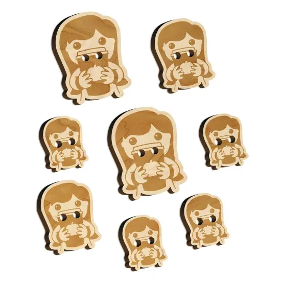 Pumpkin Latte Girl Fall Coffee Wood Buttons for Sewing Knitting Crochet DIY Craft {7}