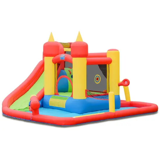 Inflatable Water Slide Jumper Bounce House with Ocean Ball without Blower {1}
