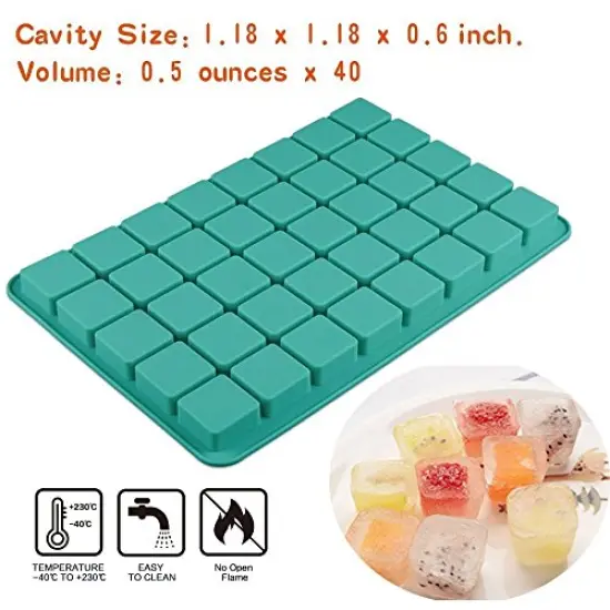 2 Pieces 40-Cavity Square Caramel Candy Silicone Molds,Chocolate Forf Truffles, Fat Bombs Keto Snacks, Whiskey Ice Cube Tray,Grid Fondant Mould,Hard Candy Pralines Gummy Jelly Mold {5}