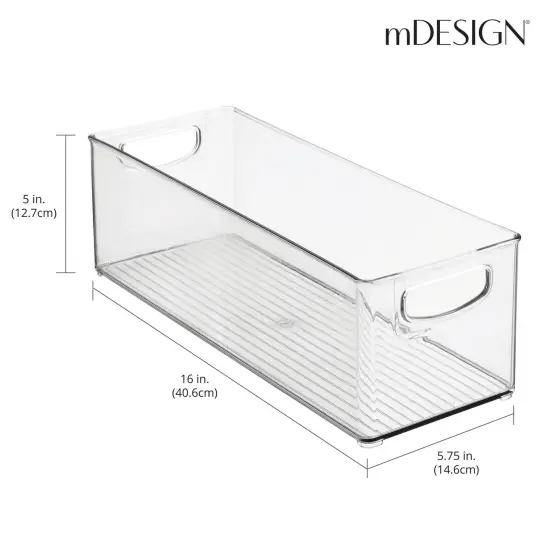 mDesign Small Plastic Office Storage Container Bin with Handles {3}