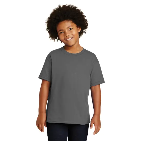 RADYAN&reg; Youth Crew Neck Short Sleeve T-Shirt Charcoal {1}