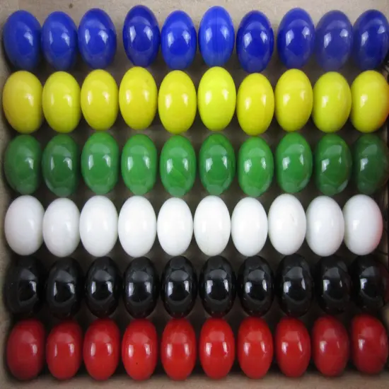 60 Solid Color Replacement Marbles Set run Chinese Checker Dirty Game GLASS 14mm {1}