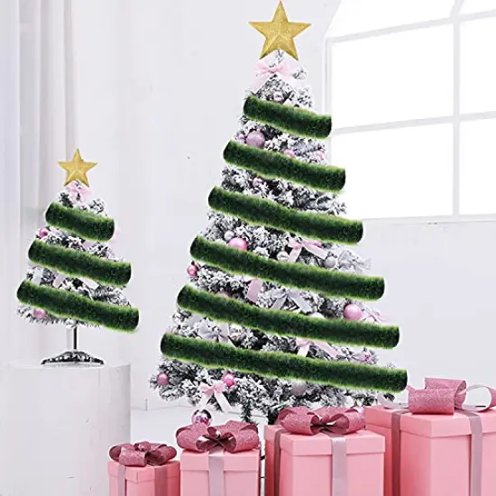 32.8 Feet Christmas Tinsel Garland,Dark Green Glittering Decoration for Xmas Tree Party Wedding Supplies {5}