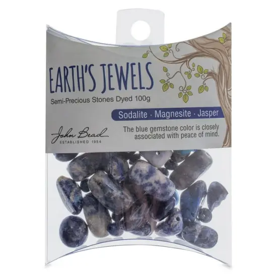 Earth's Jewels Natural Stone Bead Assortment Blue Sodalite Magnesite Jasper Dyed {1}