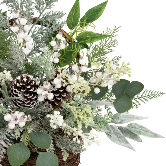 Northlight Berries and Pinecones Frosted Artificial Christmas Decoration - 28" Green {6}