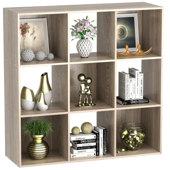 9 Cube Storage Organizer Wooden Open Bookshelf . {2}