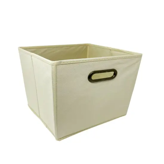 6 PCS Storage Box Organizer with Metal Handle Beige {1}