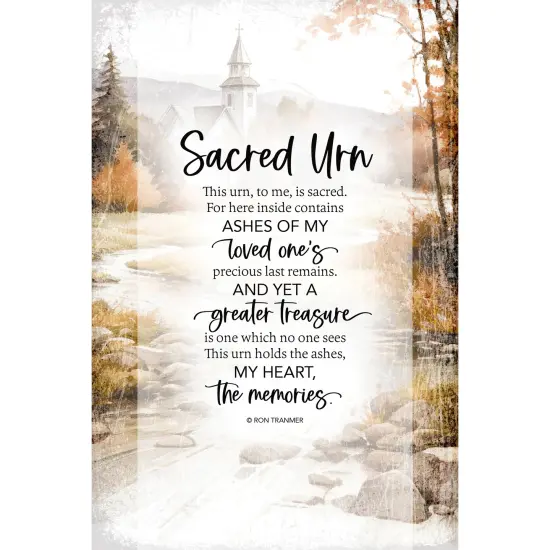 Sacred Urn Bereavement Wood Plaque with Easel and Hook Wall Tabletop Art - 6 inches x 9 inches {1}