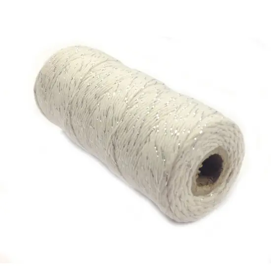 Wrapables Cotton Baker's Twine 12ply 110 Yard, Metalic Silver {2}