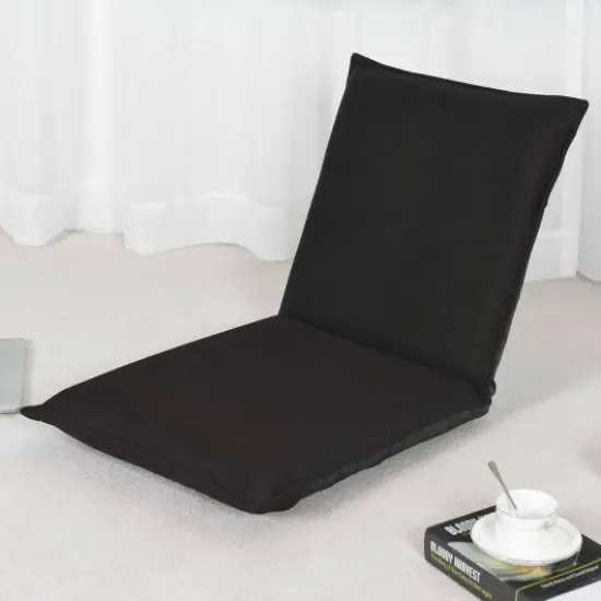 6-Position Multiangle Padded Floor Chair Black {1}