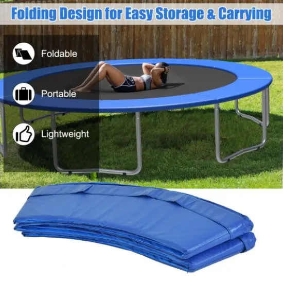 Waterproof Safety TrampolineBounce Frame Spring Cover Navy {2}